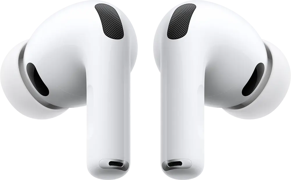 سماعة أذن لاسلكية أبل ايربودز برو 3، بلوتوث 5.3، الغاء ضوضاء نشط، وقت تشغيل يصل الى 24 ساعة، تحكم باللمس، أبيض