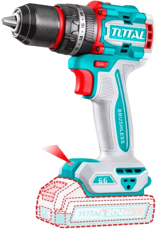 شنيور عاده ودقاق توتال تولز ، 20 فولت ، 66 نيوتن ، بدون بطاريه وشاحن ،TIDLI206681