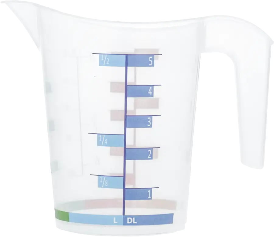 دورق بلاستيك معياري مدرج من تيتيز ،500 مل، شفاف بألوان، AP‑9059