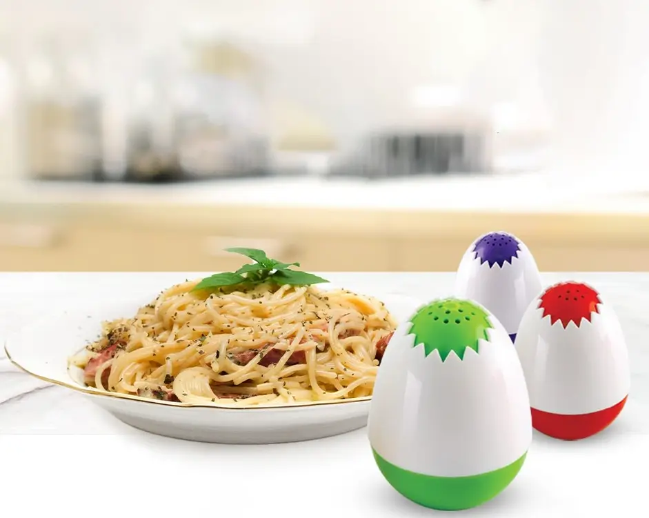 طقم ملاحة بلاستيك لمسة شكل بيضة، 3 قطعة ، ألوان متعددة