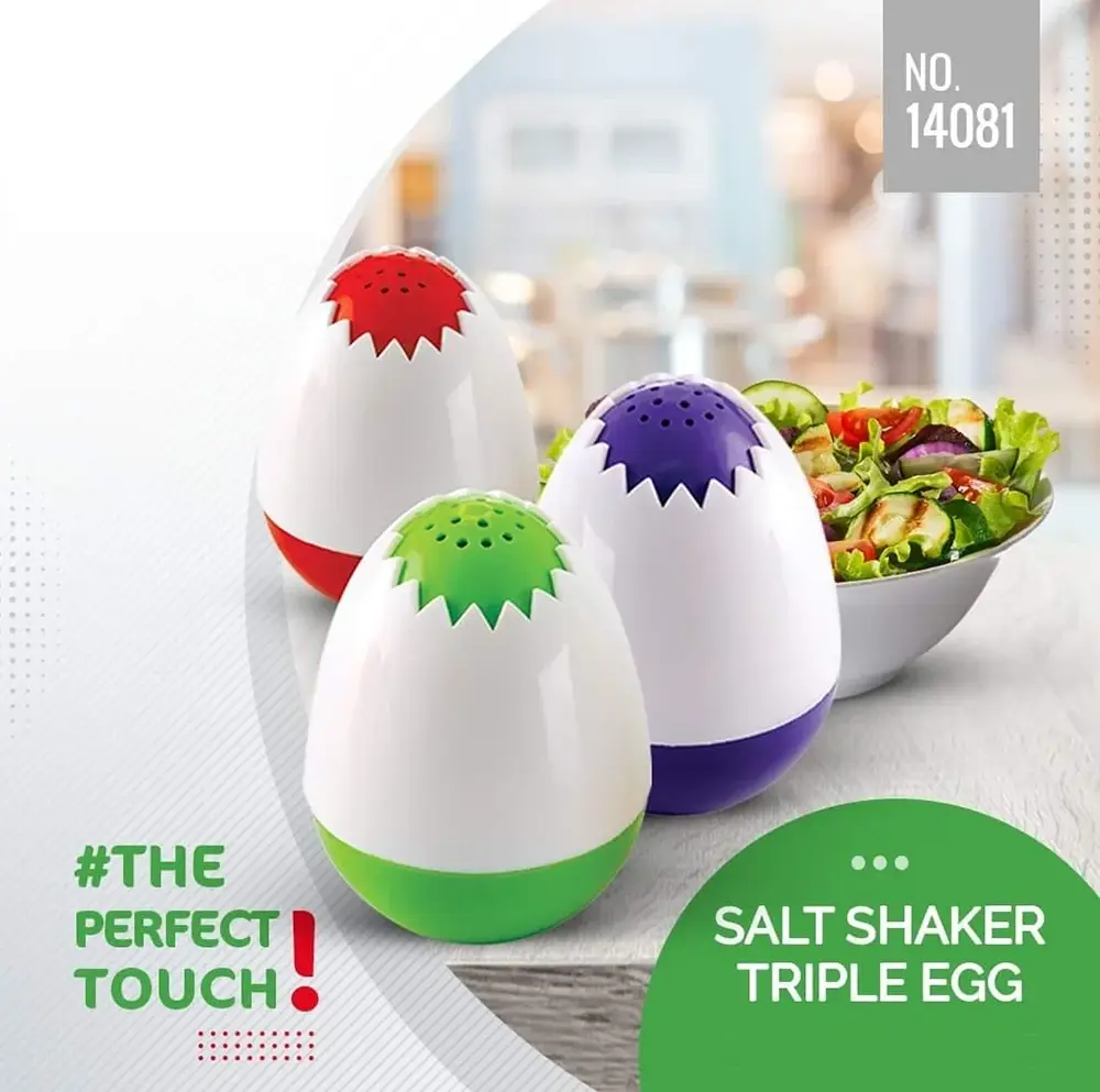 طقم ملاحة بلاستيك لمسة شكل بيضة، 3 قطعة ، ألوان متعددة