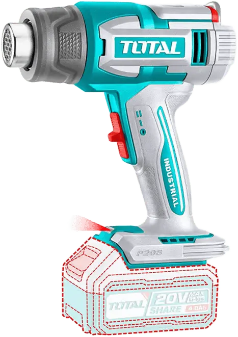 مسدس تسخين توتال تولز ، بطارية 20 فولت ، مع بطارية 5 امبير ، وشاحن ، ديجيتال ، TBLI20035