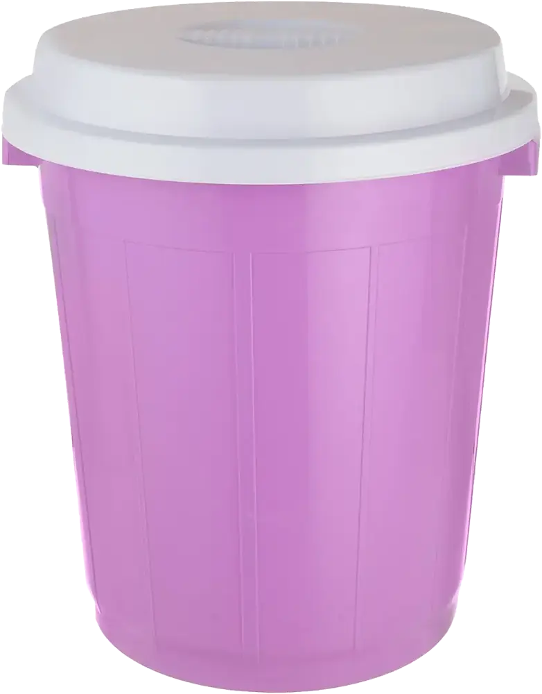 El Watania Plastic Trash Can, 50 Liters, with Lid, Multiple Colors