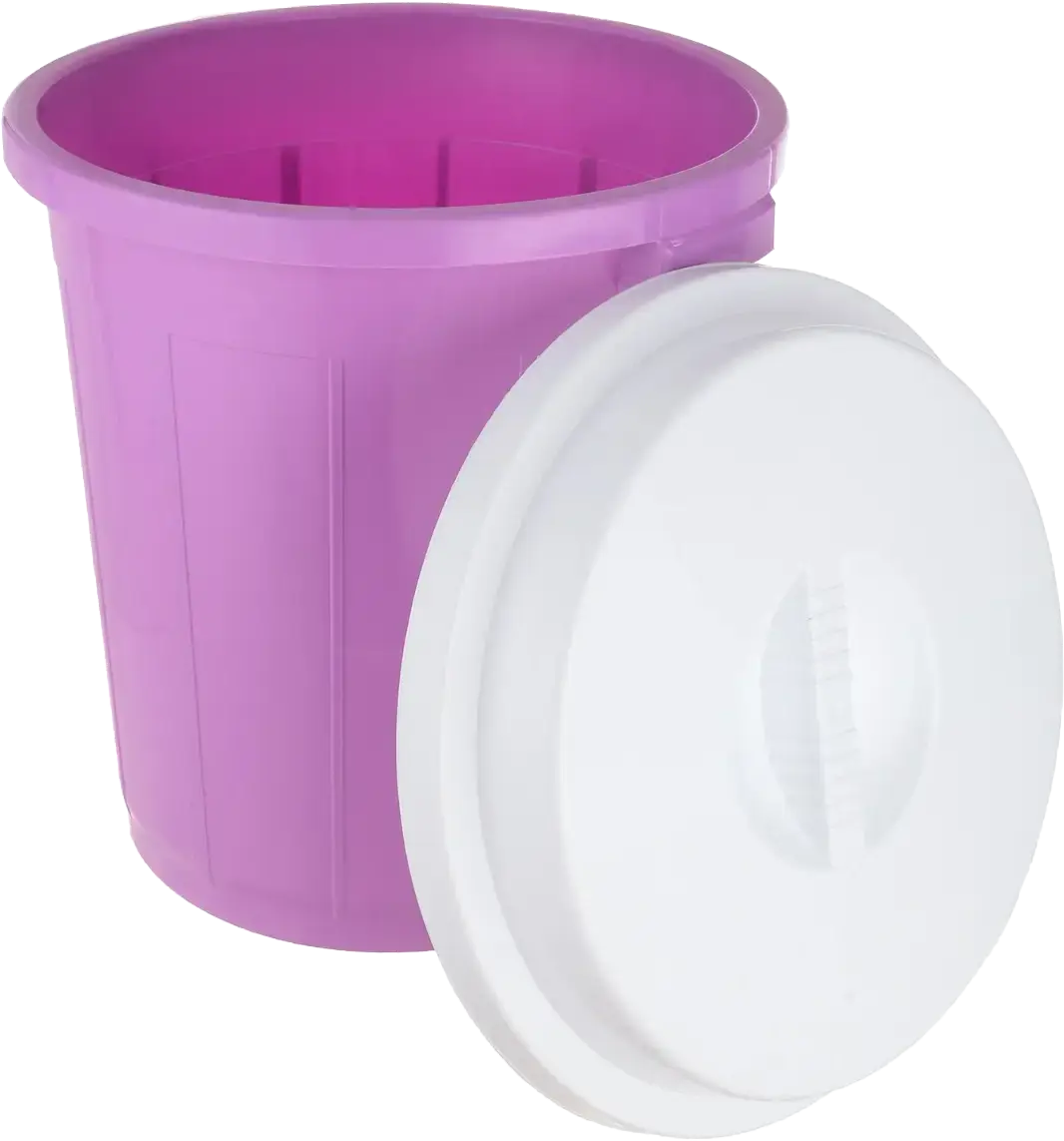 El Watania Plastic Trash Can, 50 Liters, with Lid, Multiple Colors