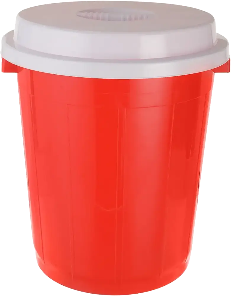 El Watania Plastic Trash Can, 50 Liters, with Lid, Multiple Colors