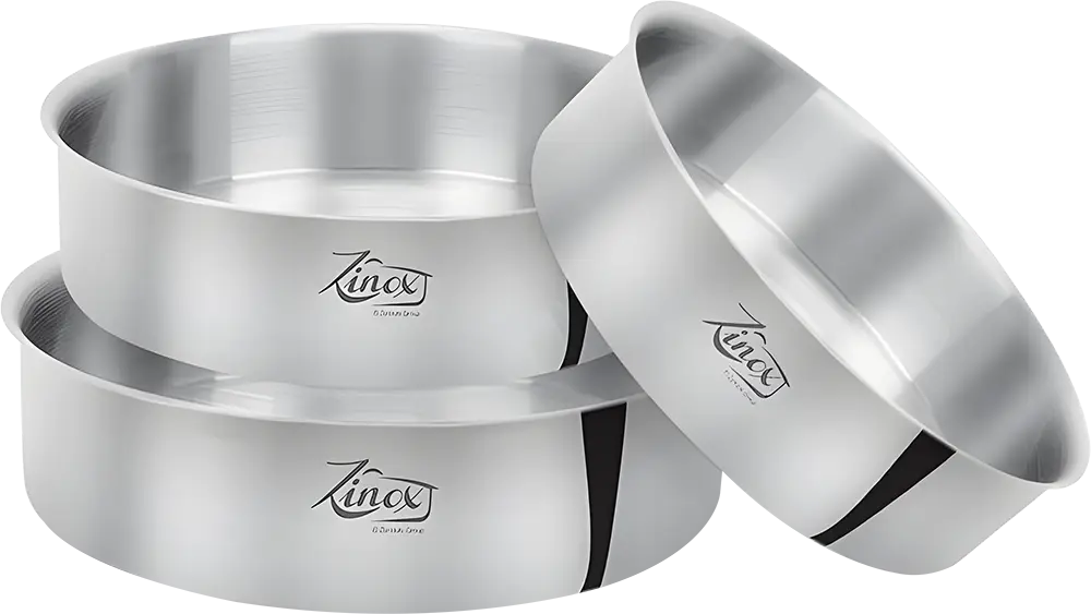 طقم صينية فرن زينوكس ستانلس ستيل، 3 قطع، لون فضي