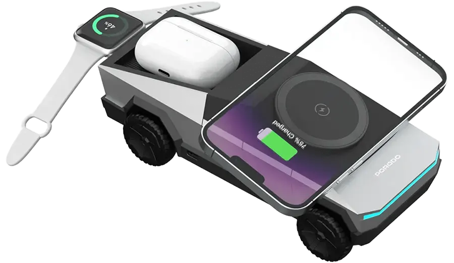 CyberDock Wireless Charger, 15W, 1X3, Multi-Port, T3