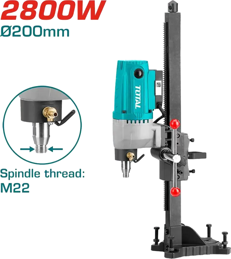 Total Tools Core Drilling Machine, 2800 Watts, 8 Inch, TDDM28001