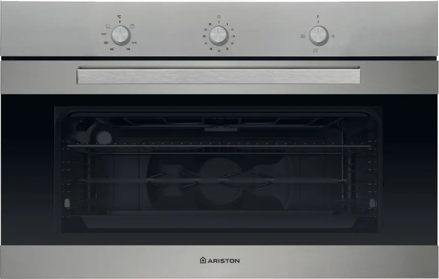 Ariston Built-in Oven, 90 cm, 105 Liters, Gas Oven with Grill, Stainless Steel Color, GGSM53IXA3