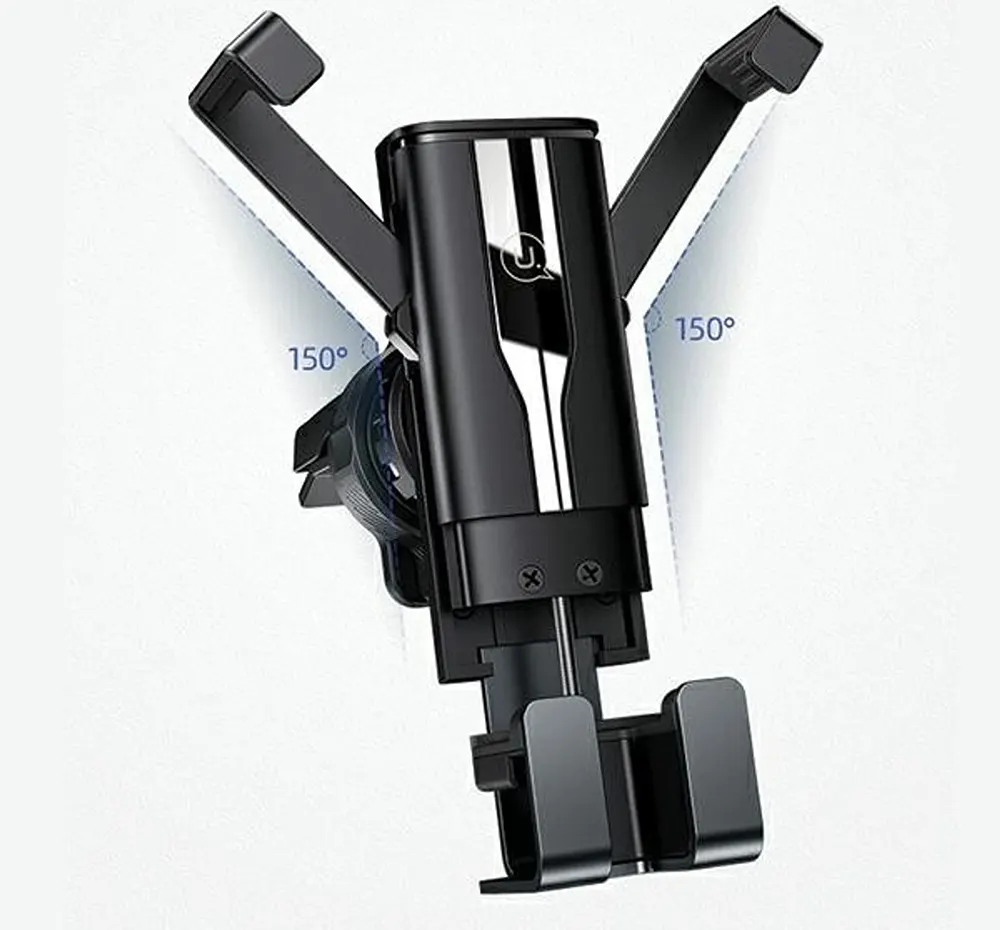 حامل هاتف للسيارة يوسامز، قابل للسحب، قابل للدوران 360°، ألومنيوم، أسود، ZJ058ZJ01