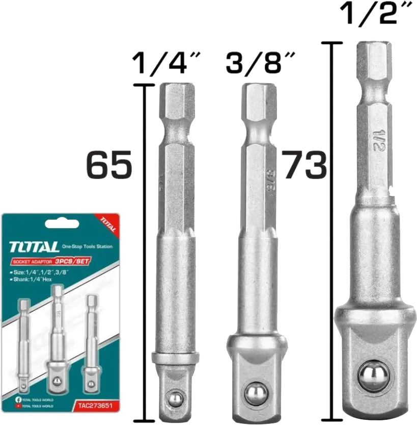 طقم ادبتور توتال تولز ، مربع 3 قطع ، TAC273651