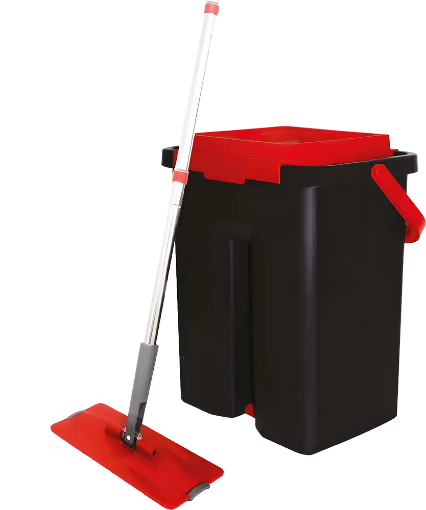 جردل تنظيف الوطنية سوبر كلينن مع شرشوبة وعصا معدنية، ألوان متعددة