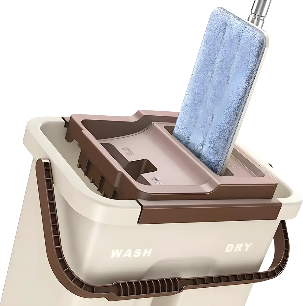 جردل تنظيف الوطنية سوبر كلينن مع شرشوبة وعصا معدنية، ألوان متعددة