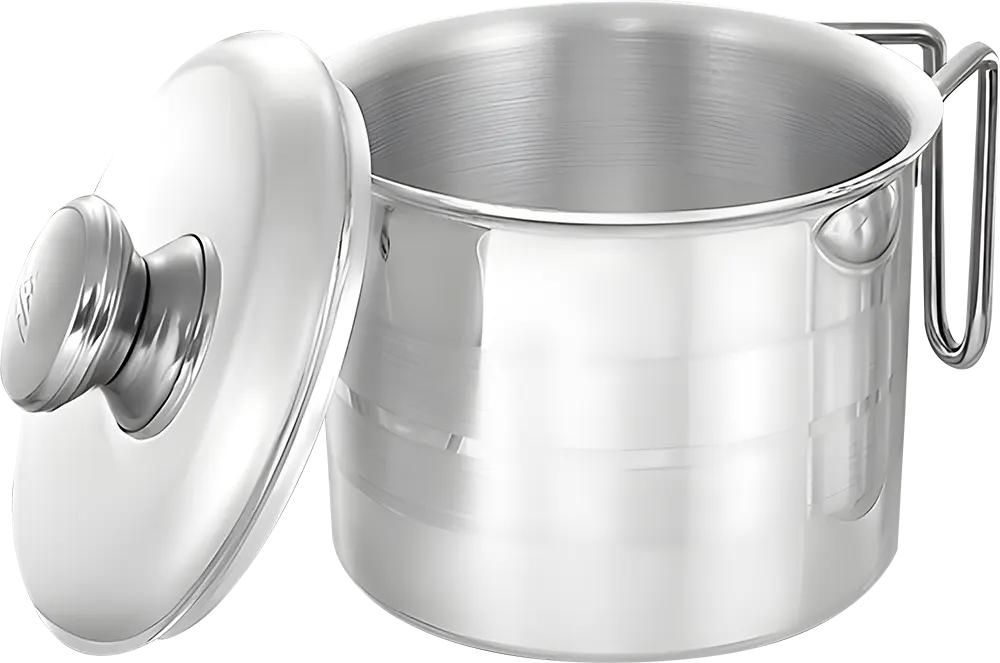 لبانة ألومنيوم الأهرام ستان ستربس كلاسيك، مقاس 14، يد ستانلس،غطا ألومنيوم، لون فضي