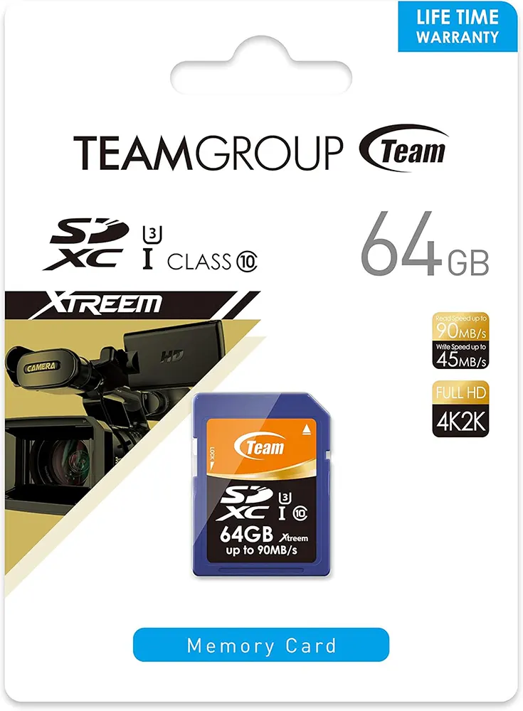 كارت ميموري تيم جروب SDXC، سعة  64 جيجابايت، سرعة قراءة 90 م-ث، TSDXC64GU301