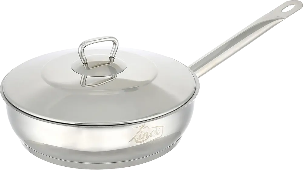 مقلاية زينوكس، مقاس 24، ستانلس ستيل، بغطاء، فضي