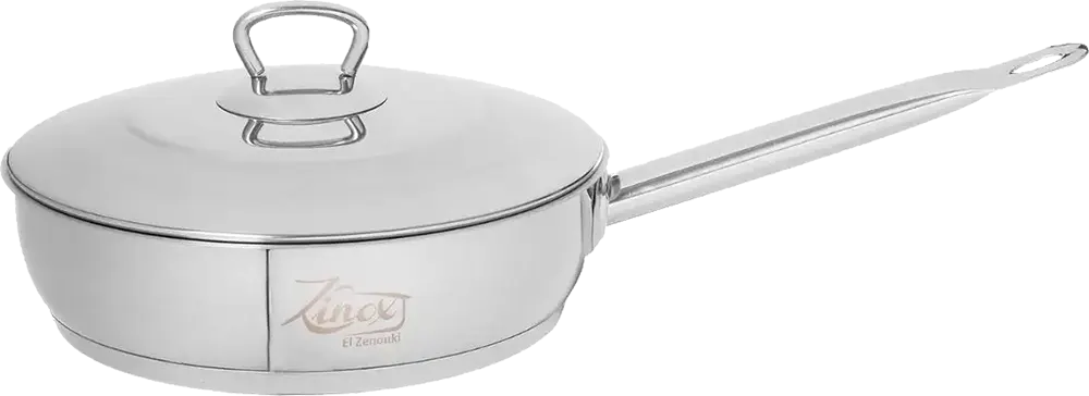 مقلاية زينوكس، مقاس 24، ستانلس ستيل، بغطاء، فضي
