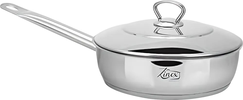 مقلاية زينوكس، مقاس 24، ستانلس ستيل، بغطاء، فضي