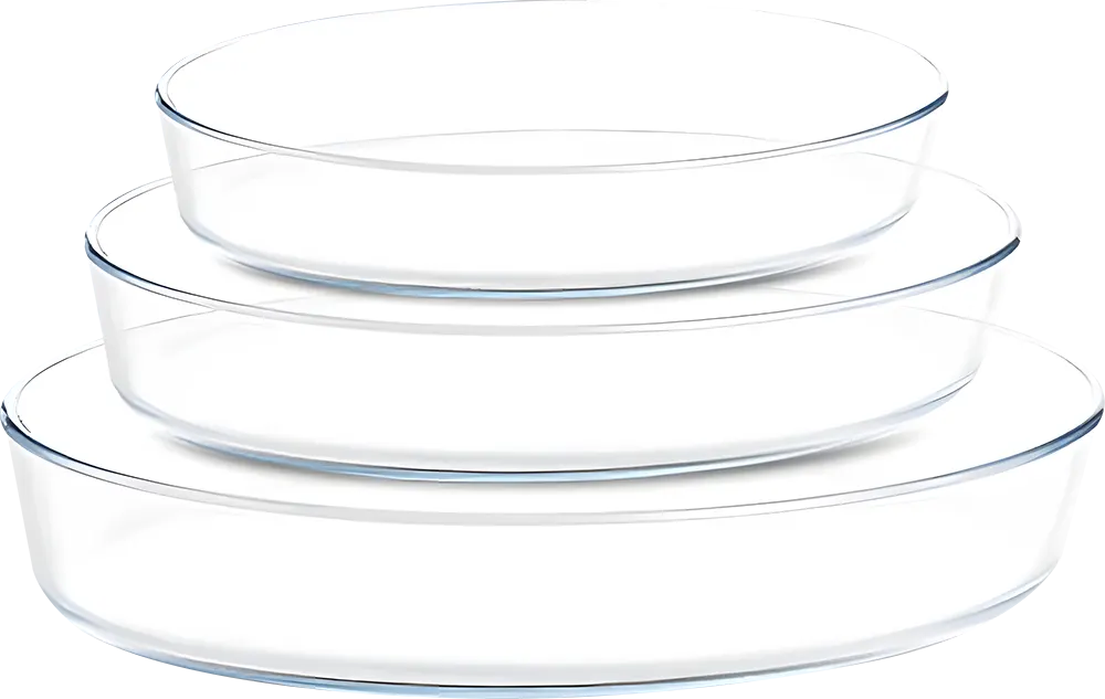 Simax Pyrex Casserole Set, 3 Pieces, Oval, Transparent