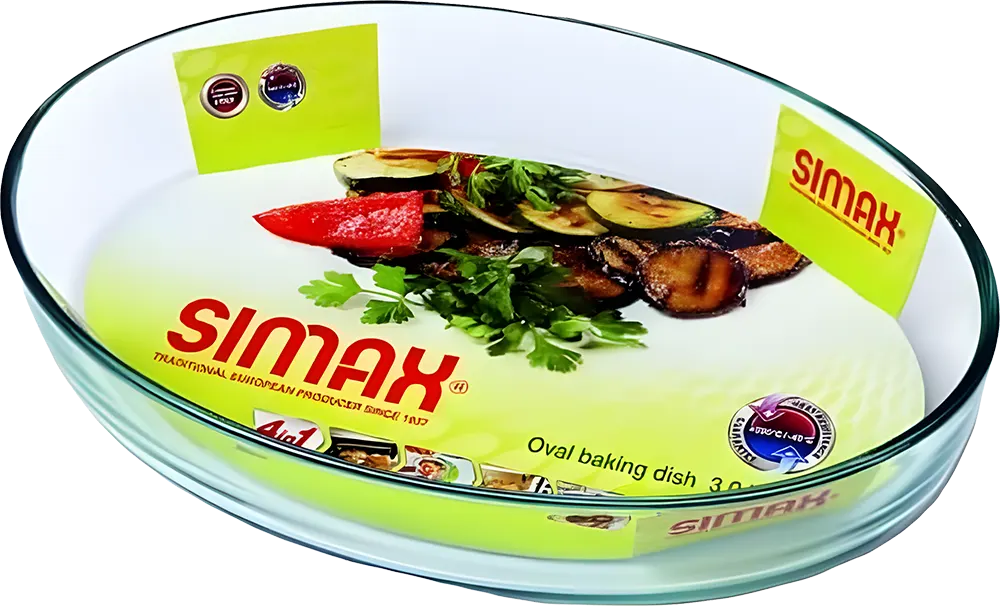 Simax Pyrex Casserole Set, 3 Pieces, Oval, Transparent