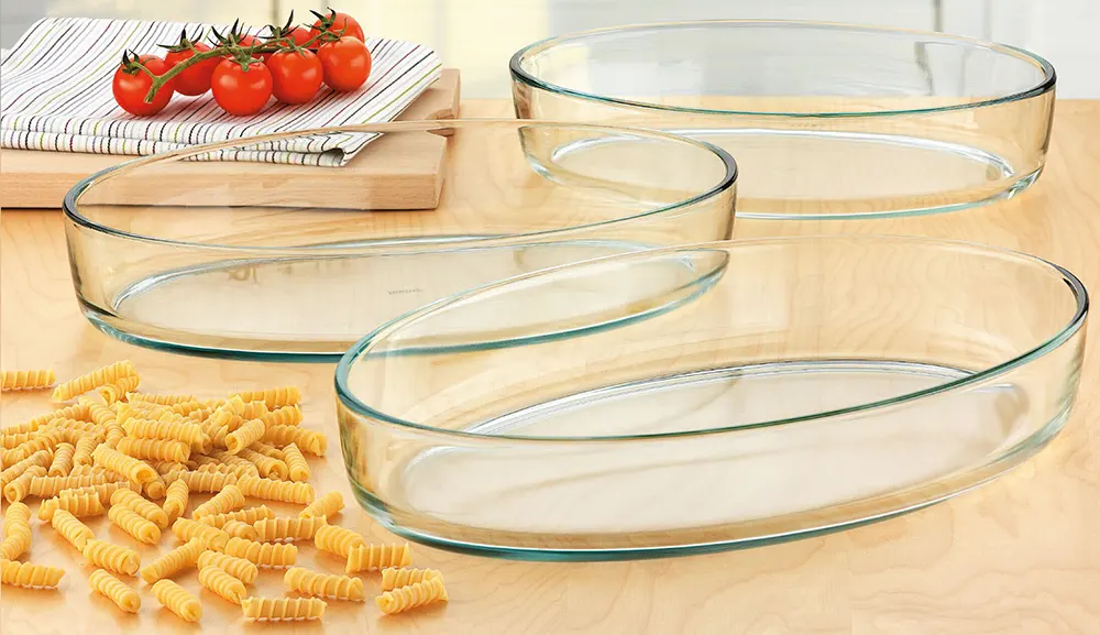 Simax Pyrex Casserole Set, 3 Pieces, Oval, Transparent