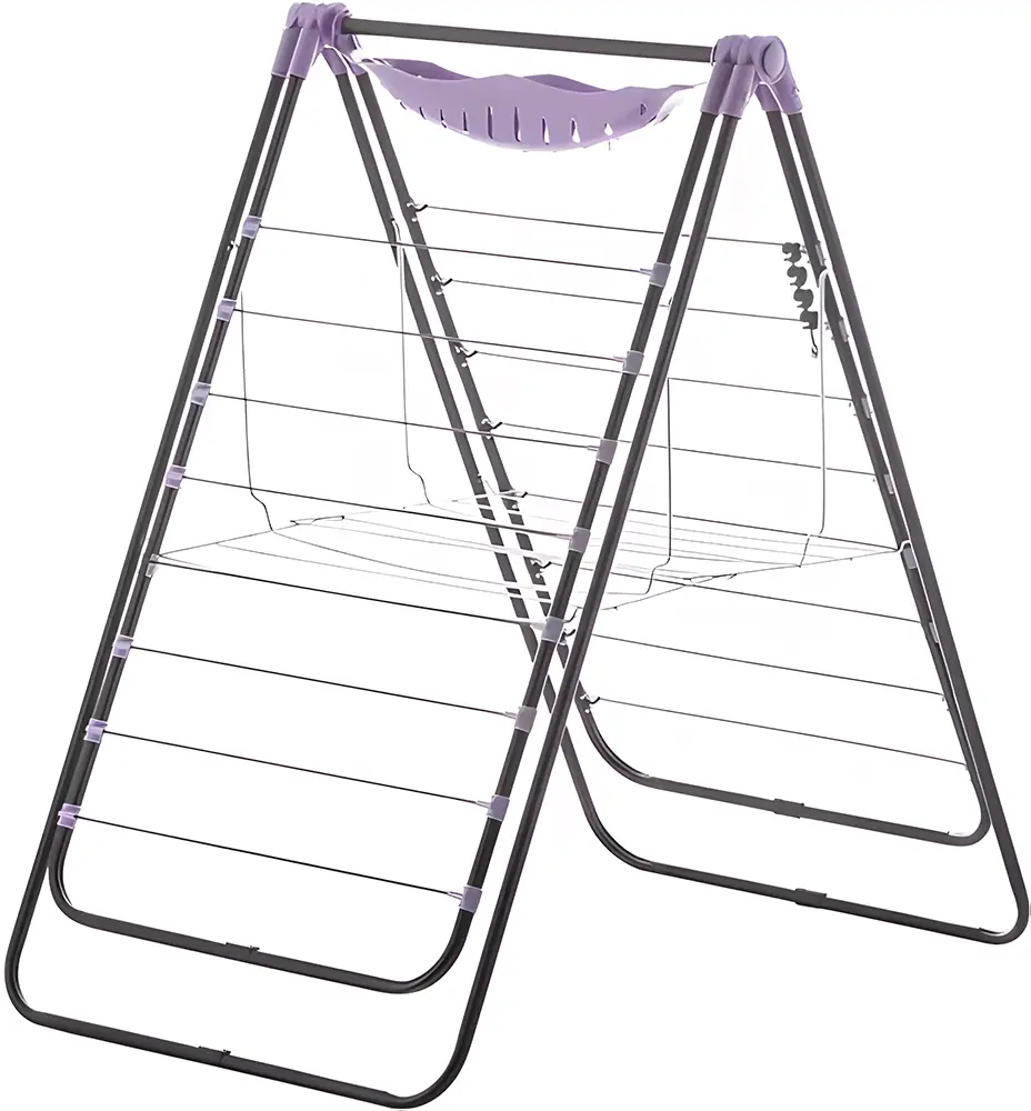 Perilla House Plus Foldable Clothes Drying Rack with Two Wings, Multi-Color, LD-2002