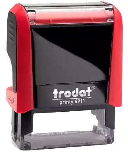 ماكينة ختم تروديت برنتي ، مستطيلة ، 4 سطر ، احمر ، 4911