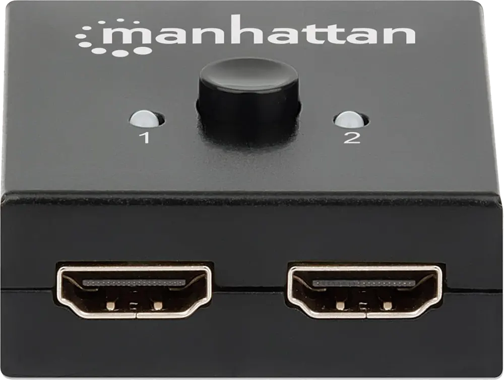 Manhattan 2-Way HDMI Cable Adapter, Supports Two HDMI Ports, 4K Quality, 60Hz Rate, Black, CV669
