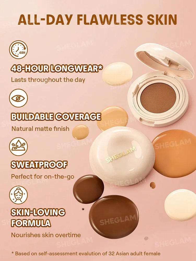 Sheglam Lock & Go Long-lasting Cushion Foundation, Sand