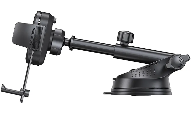 حامل هاتف شفاف  للسيارة من يوسامز، قابل للسحب حتى 45 مم، دوران 360 درجة، اسود، US-ZJ072