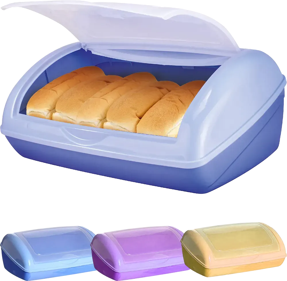 حافظة خبز بلاستيك الوطنية، بغطاء، ألوان متعددة