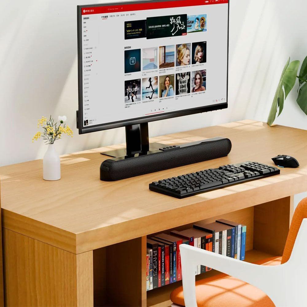 مكبر صوت مكتبي جاما ، يدعم اتصال بلوتوث و Aux و USB ، تاثير صوتي ثلاثي الابعاد ، 10 وات ، اسود ، Gt-519