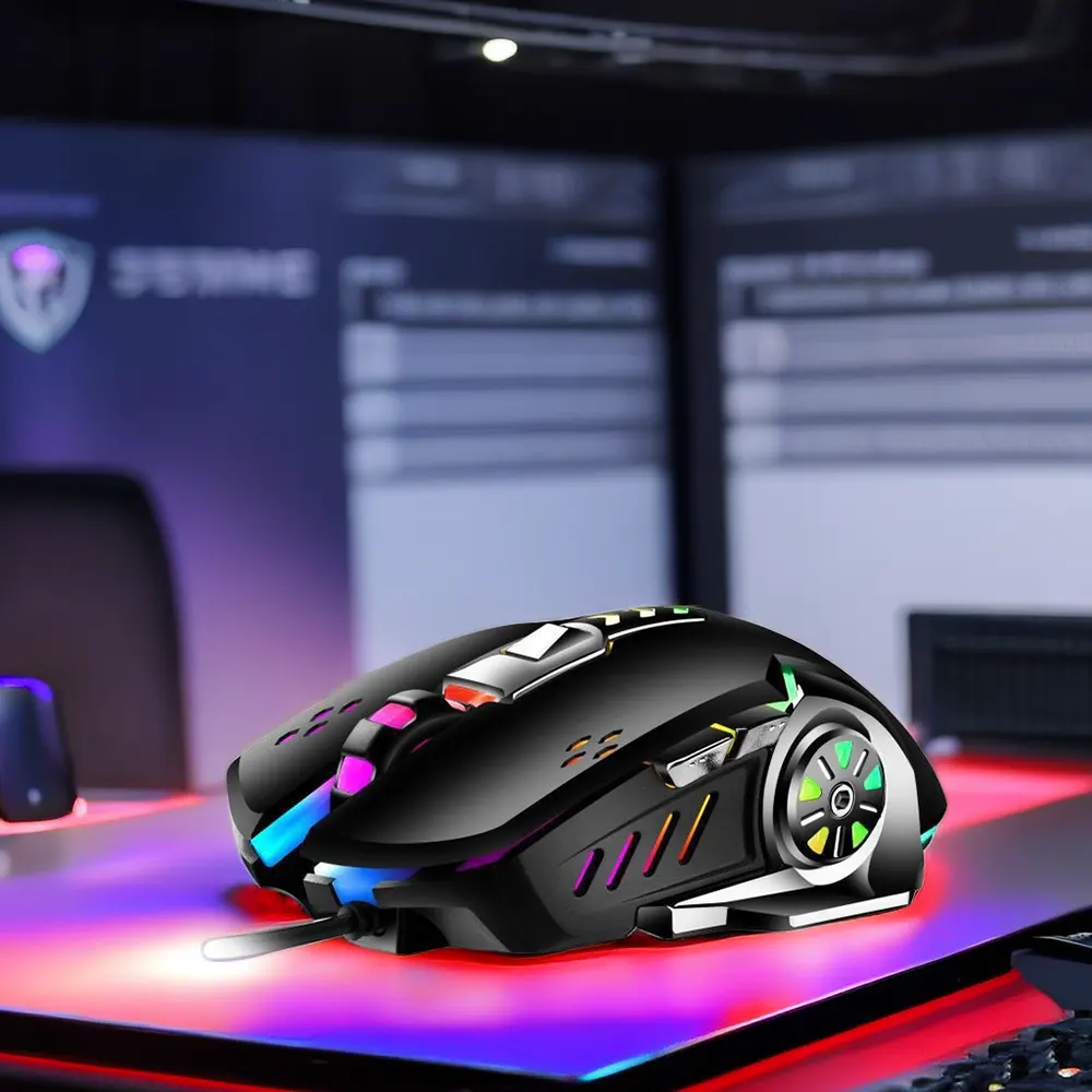 ماوس سلكي جيديل، 3600 DPI ، 6 أزرار قابلة للتخصيص، اسود، GM880