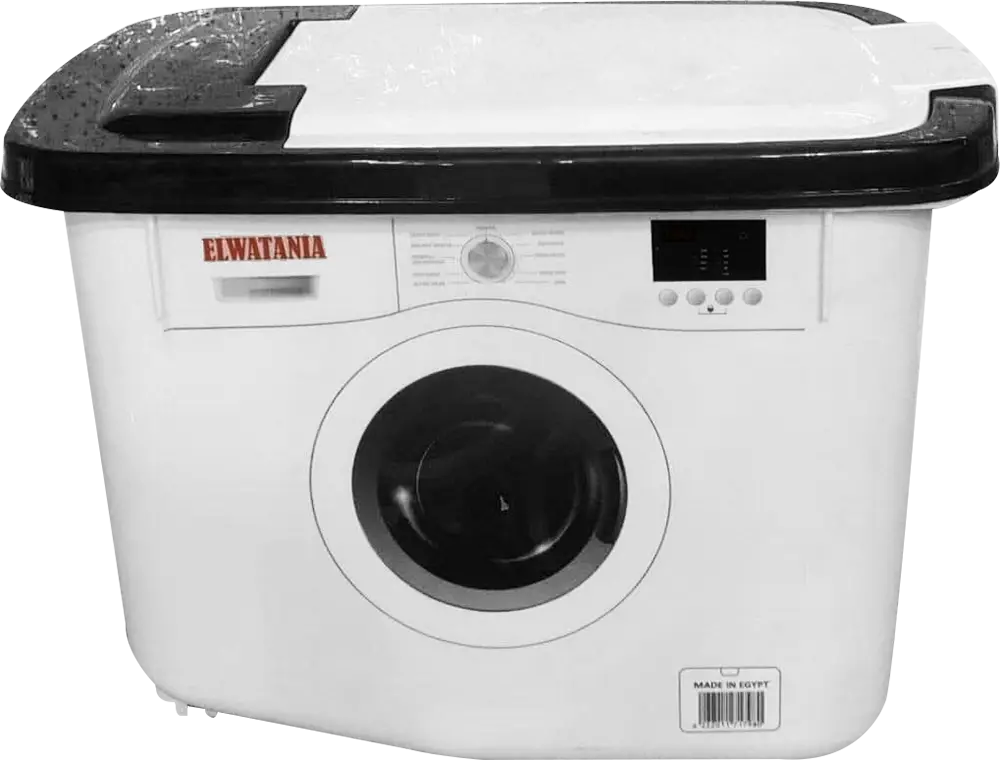 علبة تخزين مسحوق الغسيل بلاستيك الوطنية لينا، سعة 5 كيلو، أبيض-رمادي