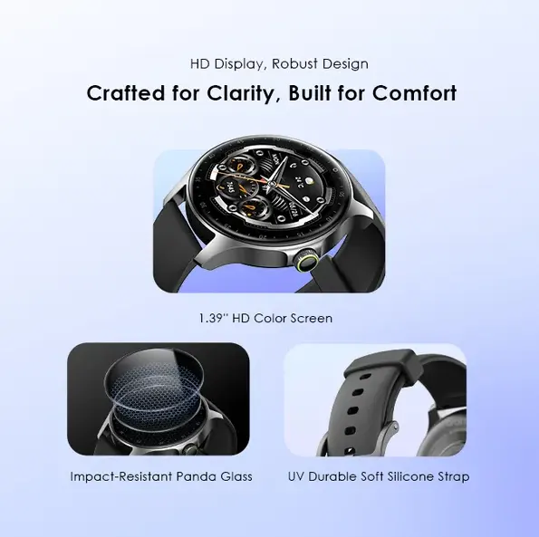 Oraimo NOVA R Smartwatch, 1.39-inch TFT screen, Bluetooth 5.3, Bluetooth calls, 12-day battery life, light chrome, OSW-821N