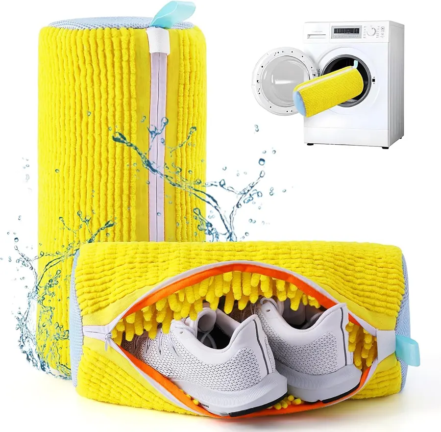 Reusable washing machine shoe cover, 360-degree depth, fits all shoe sizes, yellow, Y28
