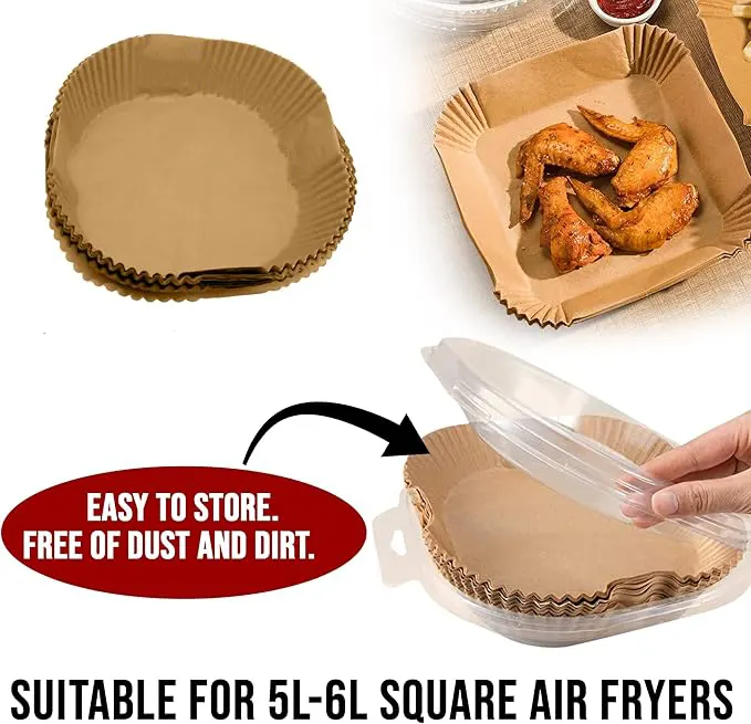 Air fryer paper, square, 1609