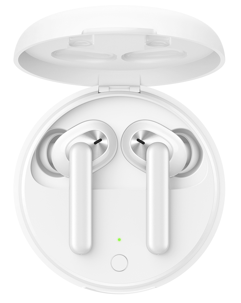 سماعة اذن اوبو أنكو لاسلكية ، بلوتوث 5.0 ، خاصية الغاء الضوضاء ، 350 مللي امبير ، مقاومة للماء ، أبيض - Enco W31