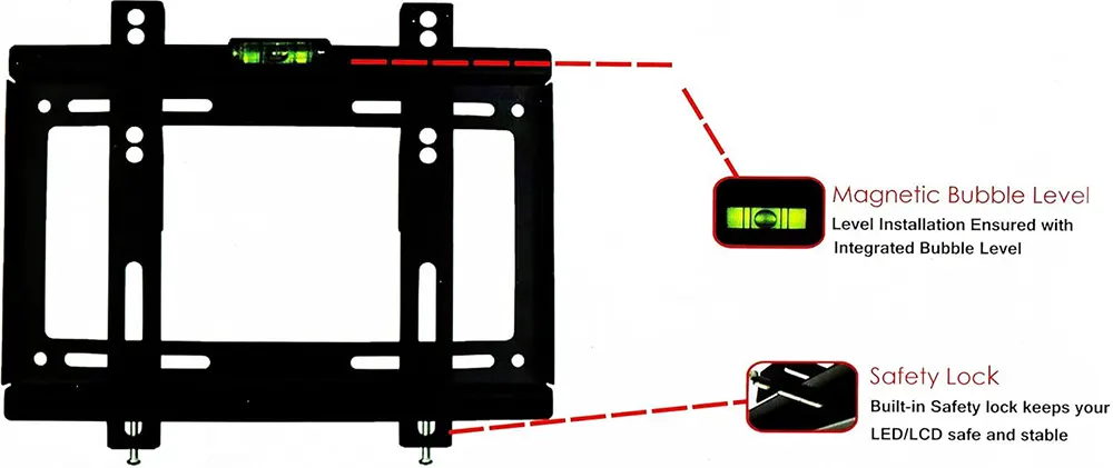 Fox Fixed TV Mount (17-37) Inch, Black, FM01