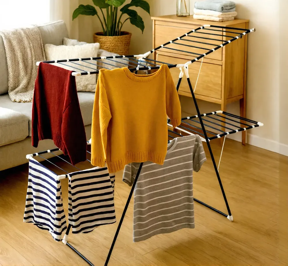 Perilla Twingo Lux Foldable Clothes Drying Rack with 4Wings, Multi-Color