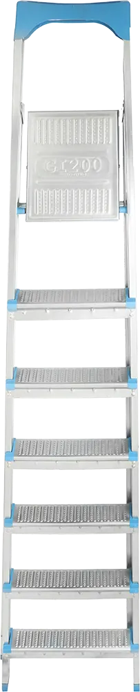 Perilla Stainless Steel Ladder, 7 Steps (6-1), Multicolor