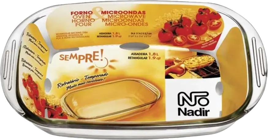 Pyrex Sempre Rectangular Casserole, 1.8 Liters, Transparent