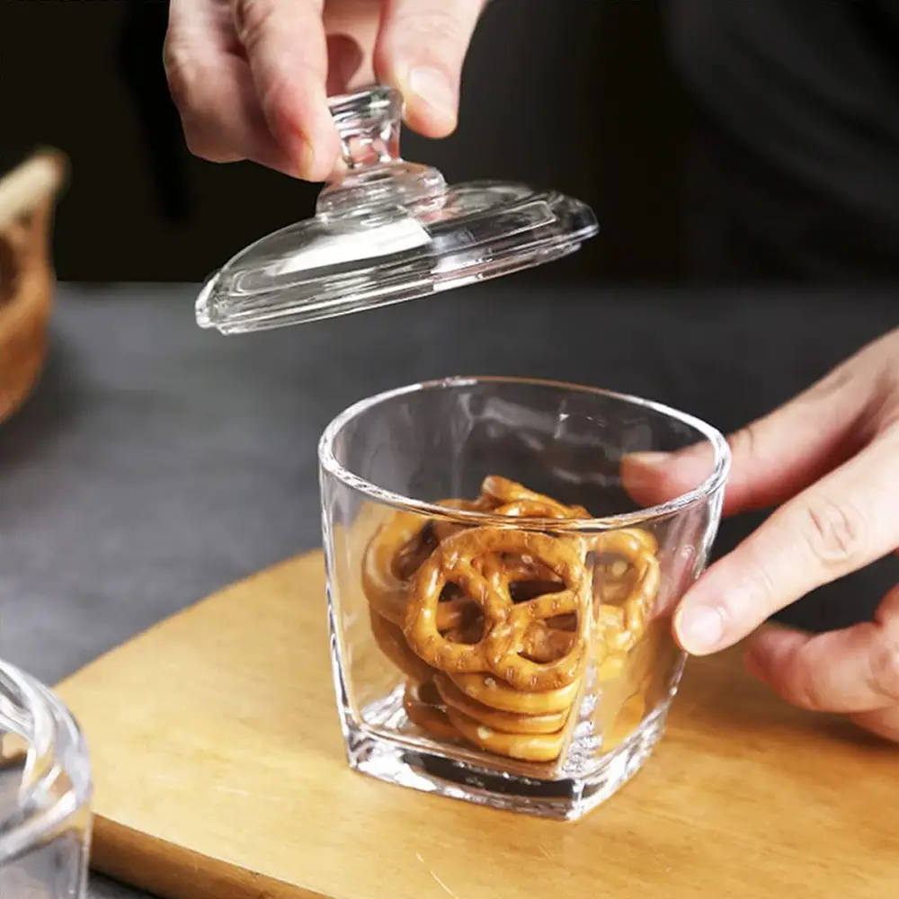 Blinkmax Glass Bonbonniere, 300ml, with Glass Lid, Transparent, Z0127