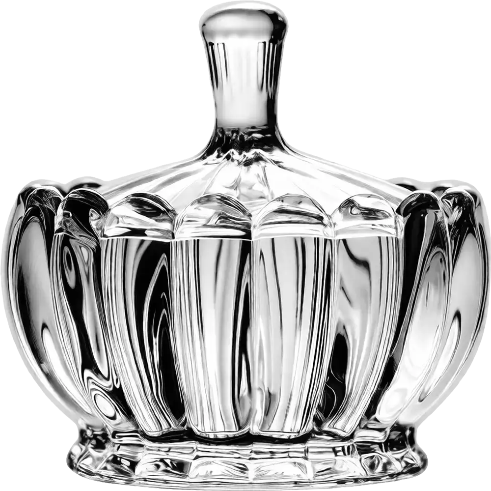 Blinkmax Glass Bonbonniere, Glass Lid, Transparent, KTW269-1