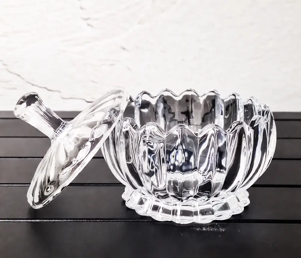 Blinkmax Glass Bonbonniere, Glass Lid, Transparent, KTW269-1