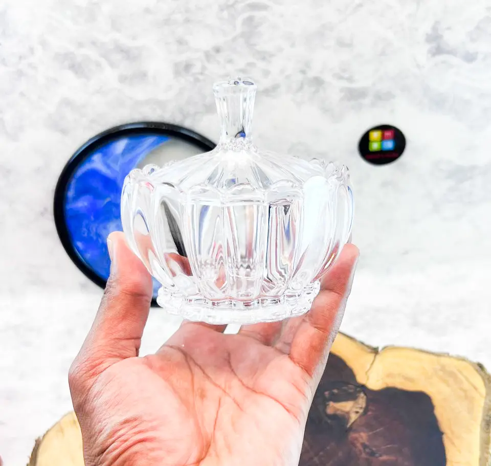 Blinkmax Glass Bonbonniere, Glass Lid, Transparent, KTW269-1