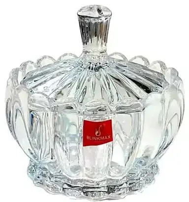 Blinkmax Glass Bonbonniere, Glass Lid, Transparent, KTW269-1
