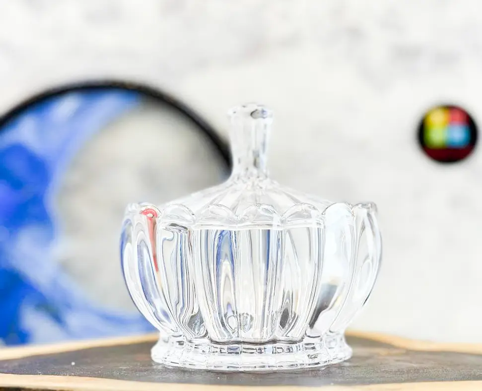 Blinkmax Glass Bonbonniere, Glass Lid, Transparent, KTW269-1