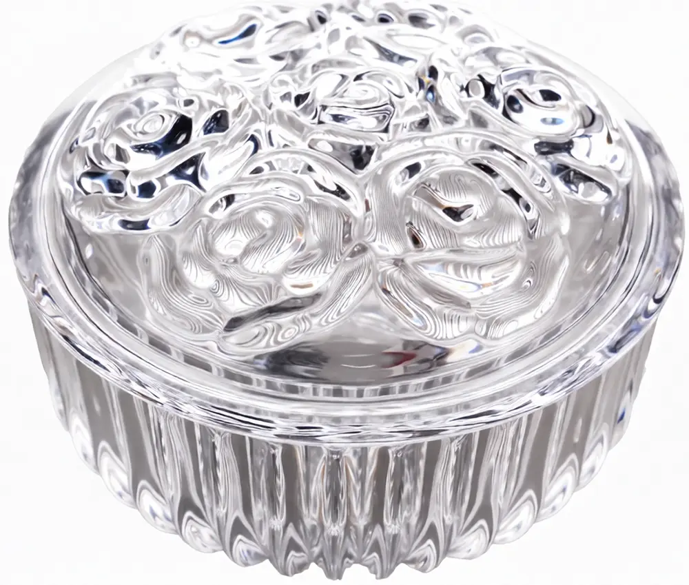 Blinkmax Glass Bonbonniere, Glass Lid, Transparent, LZ0137