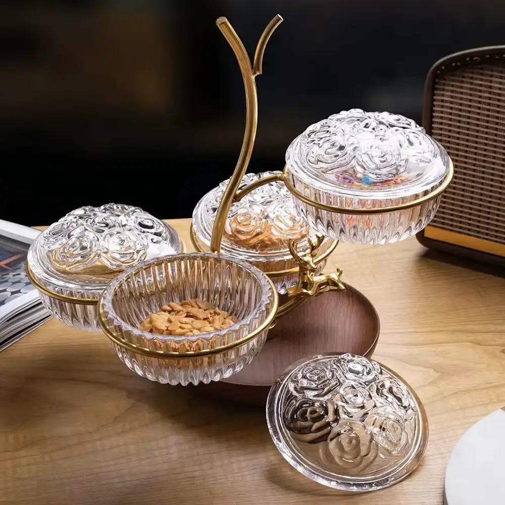 Blinkmax Glass Bonbonniere, Glass Lid, Transparent, LZ0137